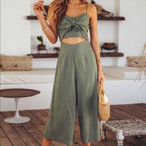 Hello Molly Ducking and Diving in jumpsuit khaki